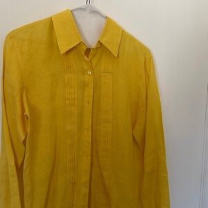 100% Linen Yellow blouse